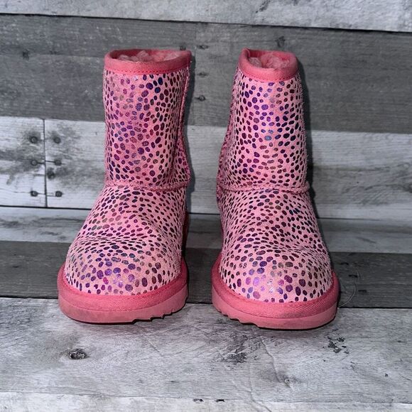 UGG Classic II Pink‎ Dot Boots Sz US12 - Picture 2 of 12